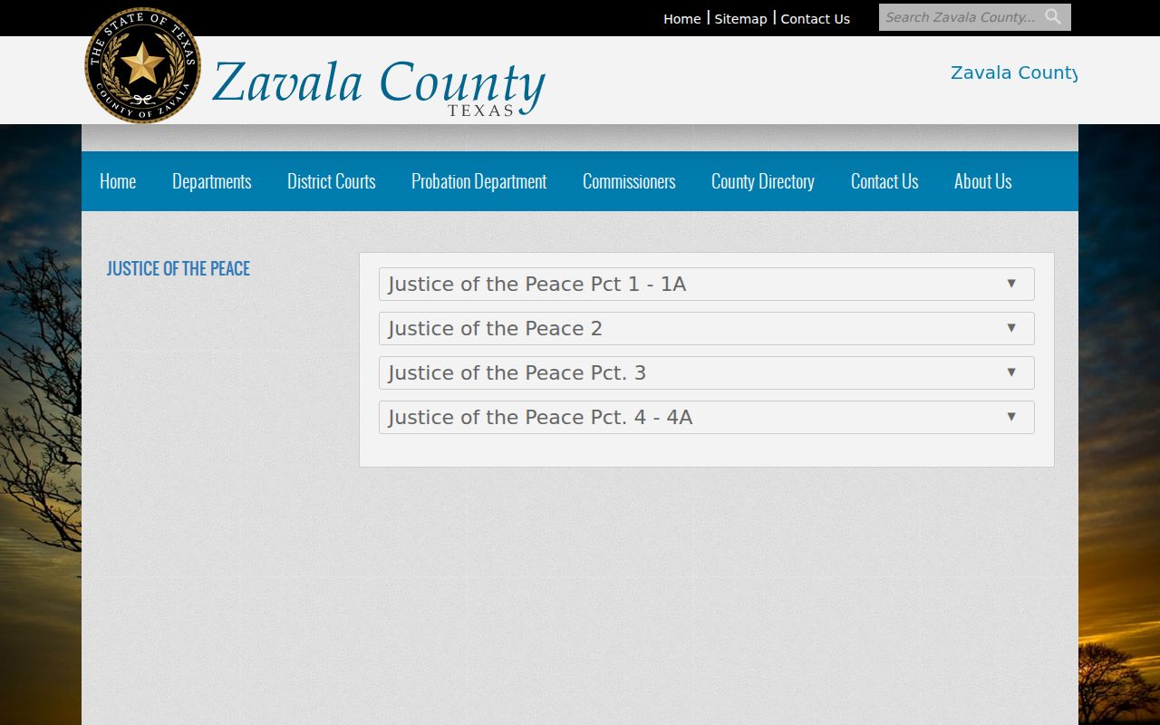 Four Zavala County Justice of the Peace office cards