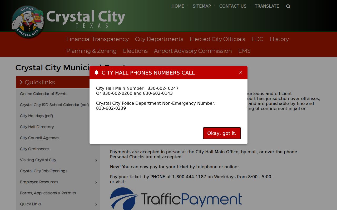 Crystal City Municipal Court judge and clerk information